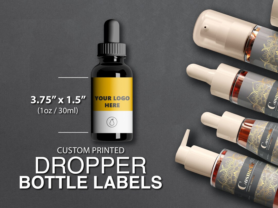 Custom Dropper Labels, Custom Labels, Dropper Bottle Labels, Dropper
