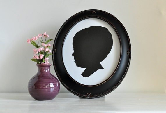 Add On Oval Frame for Custom Silhouette Black or Champagne | Etsy