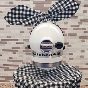Kitchenaid Cover Black and white Gingham Bowl Cover/Bowl and Bow Combo