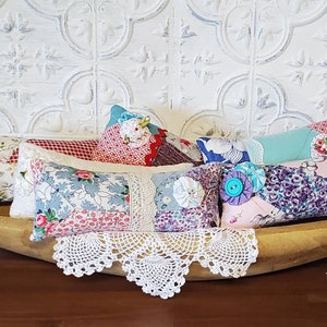 Pin Cushions made from Vintage quilt pieces Slow stitch Sewing