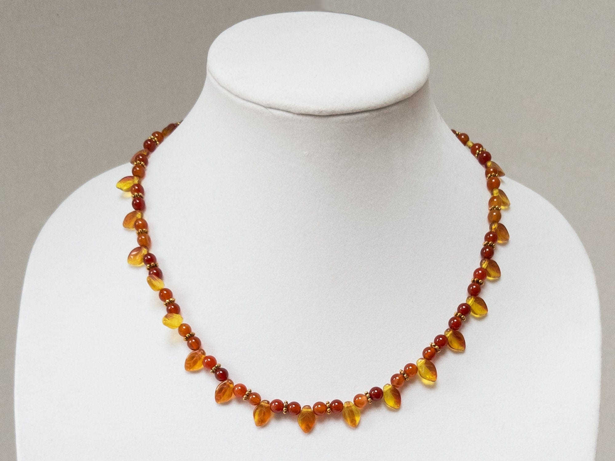 Orange bead necklaces best sale