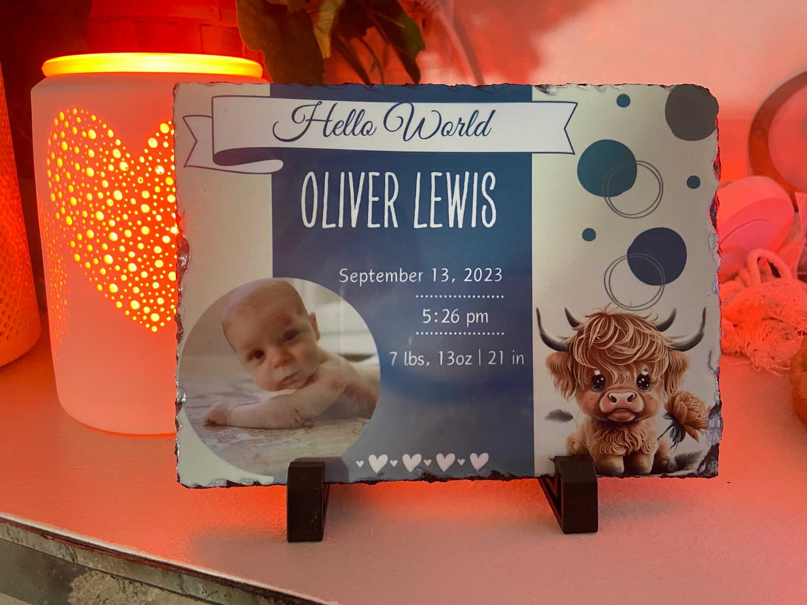 Personalized New Baby Slate Plaque – Photo Keepsake Gift - Etsy