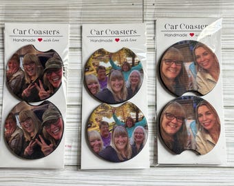 Personalized Car Coasters – Neoprene Photo Gift, Set of 2