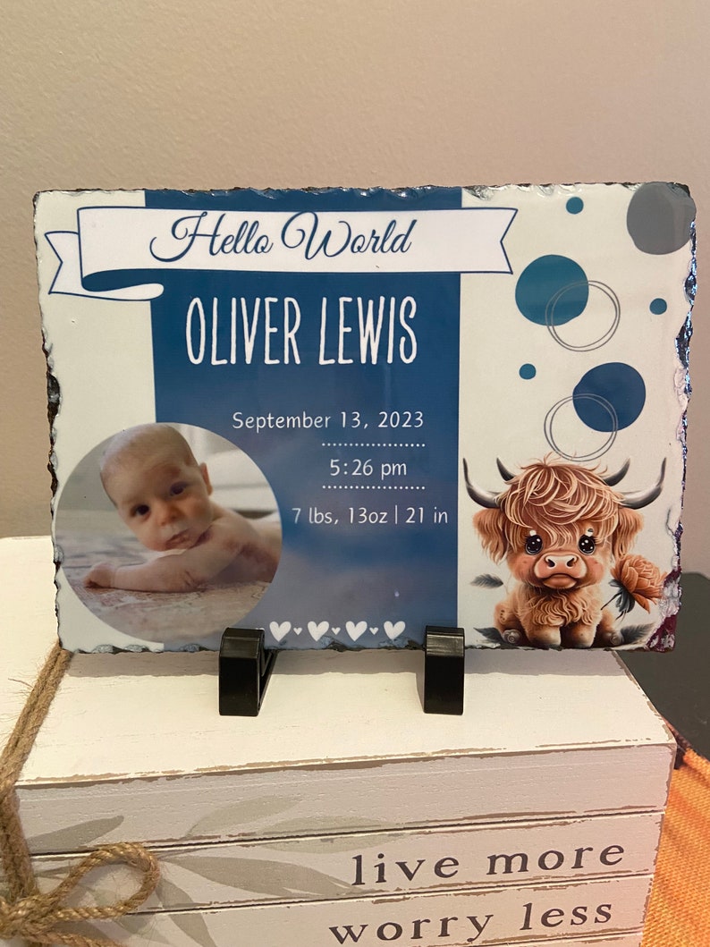 Personalized New Baby Slate Plaque – Photo Keepsake Gift - Etsy