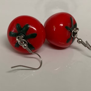 Resin Tomato Earrings