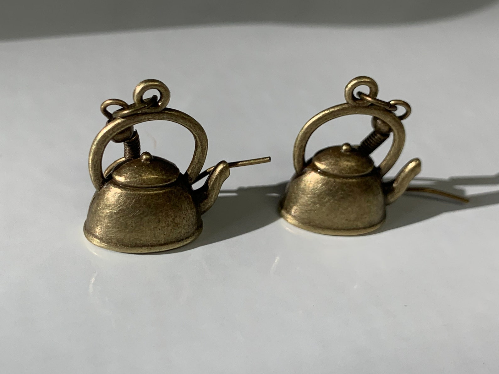 Antique Bronze Tea Kettle Earrings Etsy