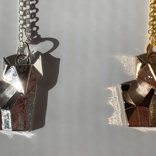 Origami Cat Gold or Silver Necklace