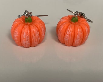 Resin Orange Pumpkin Earrings