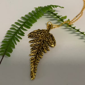 Antique Gold Fern Frond Necklace
