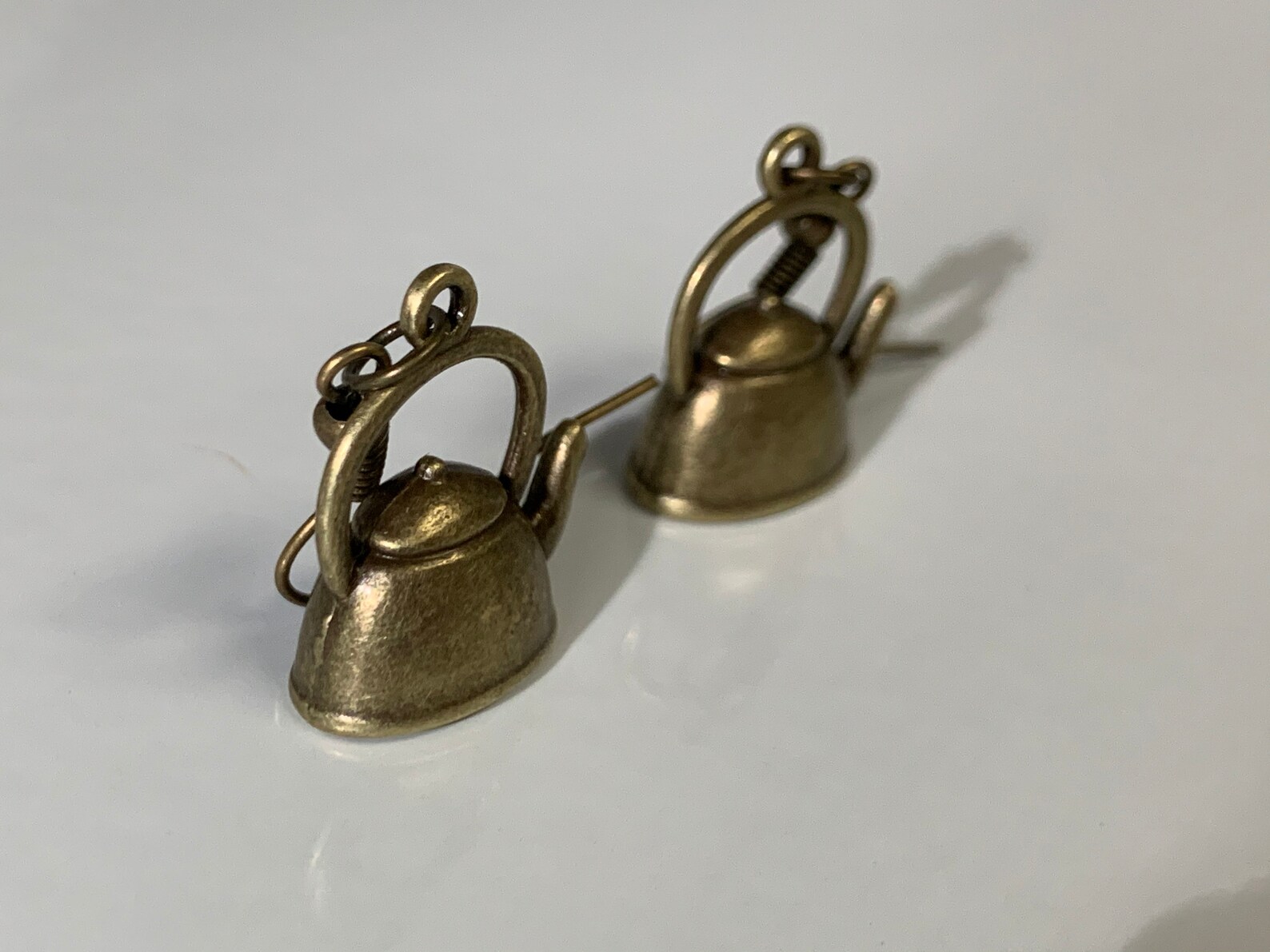 Antique Bronze Tea Kettle Earrings Etsy