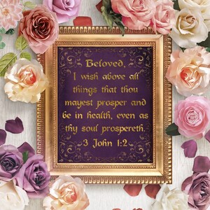 3 Jean 1:2 Bien-aimé, je souhaite par-dessus tout que tu puisses prospérer et être en bonne santé, Christian Printable Art, Écriture Print