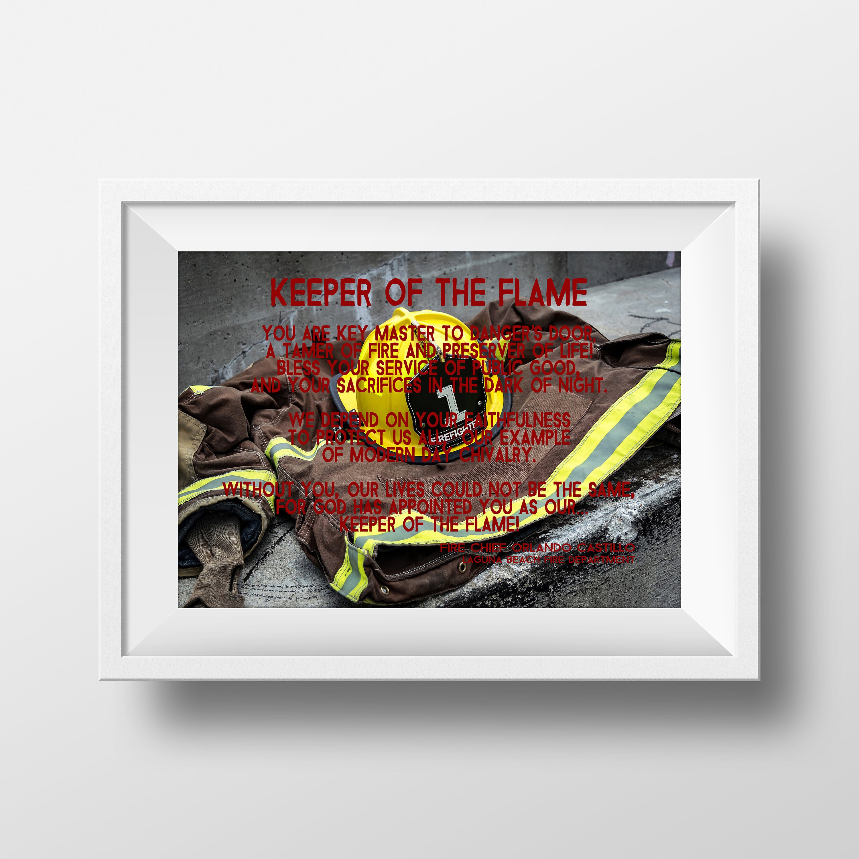 Personalized Firefighter Gift, Editable PDF, Fireman Wall Art Printable ...