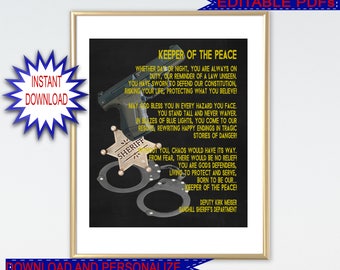 Personalized Sheriff Appreciation Poem Print (Editable PDF)