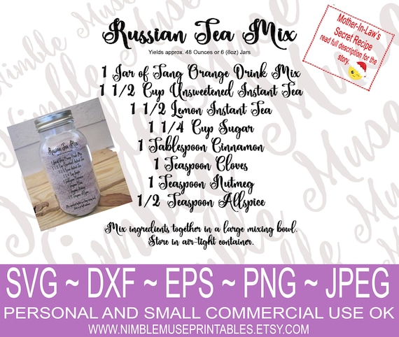 Download Free Russian Tea Recipe Svg Christmas Svg Christmas Mug Svg Svg Etsy SVG DXF Cut File