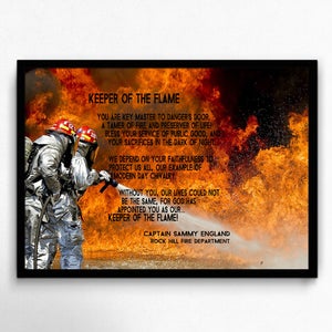 Firefighter Appreciation Gift, Personalized Fireman Print, Firefighter Gift, Firefighter Wall Decor Gift, Fireman Gift, Firefighter Poster