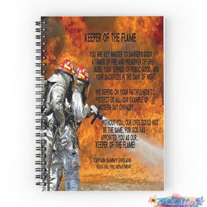 Firefighter Gift, Fireman Gifts, Firefighter Prayer Journal, Spiral Notebook, Personalized Firefighters Gift For Him, First Responders Gift