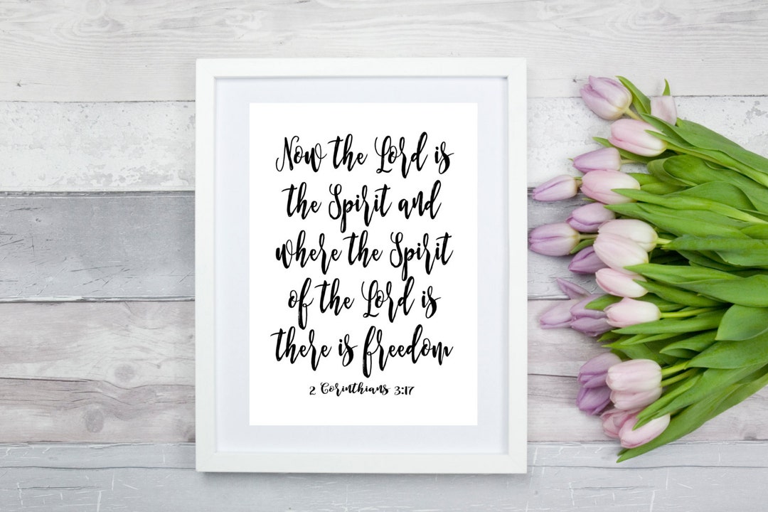 2 Corinthians 3:17, Bible Verse Art Print, Minimalist Scripture Wall ...