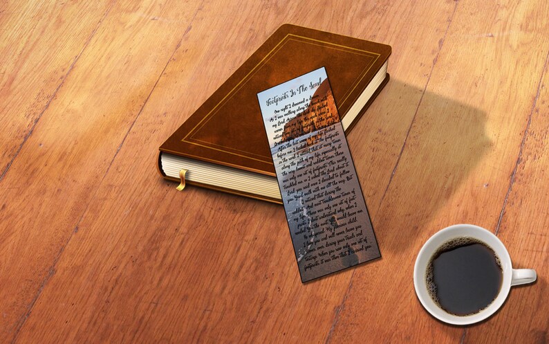 Printable Bookmark Footprints In The Sand Digital Bookmark Etsy UK