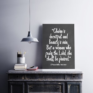 Proverbs 31 Scripture Printable Wall Art Chalkboard Scripture
