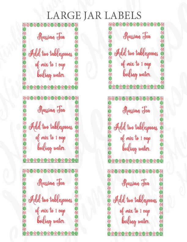 Russian Tea Mix Recipe Kit, Spiced Christmas Gift (digital Download) - Etsy
