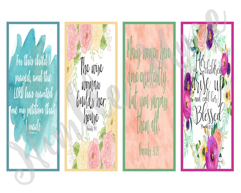Digital Bible Verse Bookmarks, Printable Scripture Bookmarks, Printable ...
