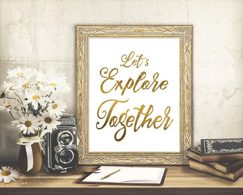 Wedding Gold Foil Print, Faux Gold Foil Quote Wall Decor, Gold Quote