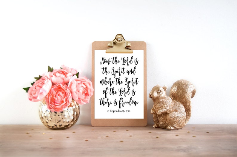 2 Corinthians 3:17, Bible Verse Art Print, Minimalist Scripture Wall ...