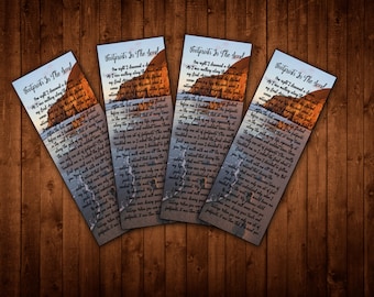 Printable Bookmark, Footprints In The Sand, Digital Bookmark, Printable Bible Bookmark, Bookmark Set, Bookmarks In Two Different Style Fonts