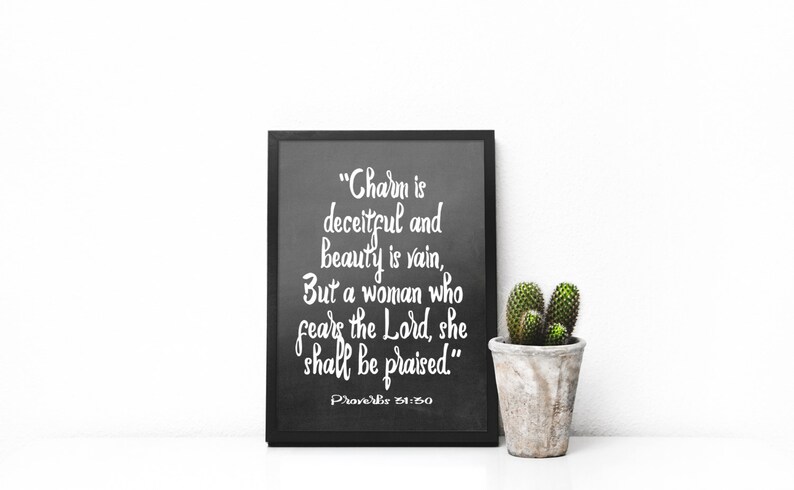 Proverbs 31 Scripture Printable Wall Art Chalkboard Scripture