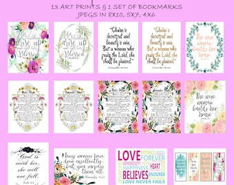 Christian Mother's Day Printable Bundle | Mom Bible Verse Art, Bookmarks (Digital Download)