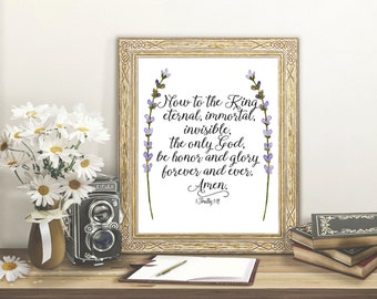 1 Timotheus 1:17 Schriftdruck, christliche Wandkunst (digitaler Download)