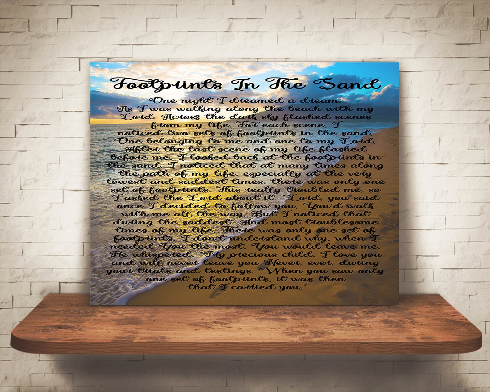 Footprints In The Sand Printable Poem Religious Keepsake