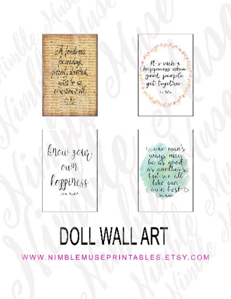 Printable Wall Art for 18 Inch Dollhouse Etsy