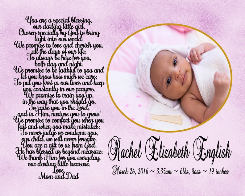 Personalized Baby Girl Poem, Digital Personalized Baby Poem