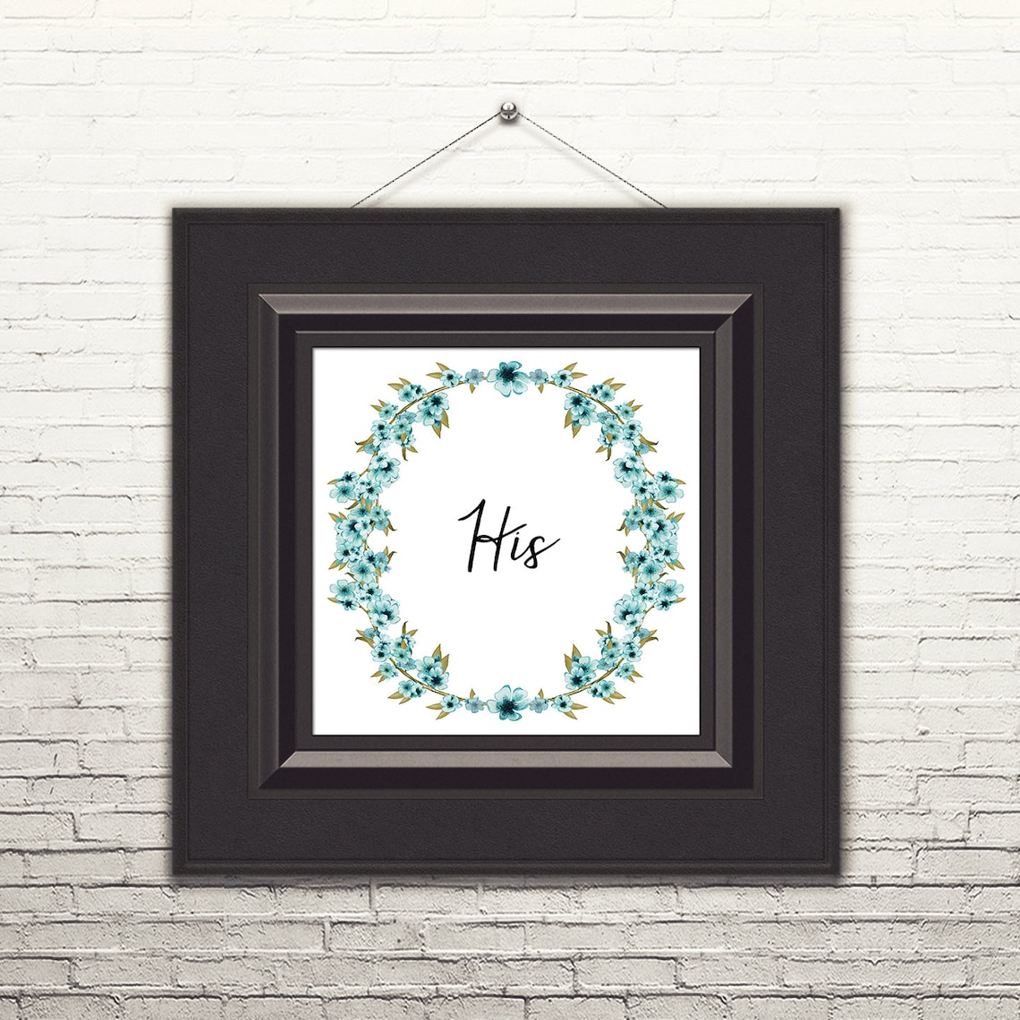 His Hers Wall Art Teal Art Print Set His Hers His and Hers Etsy