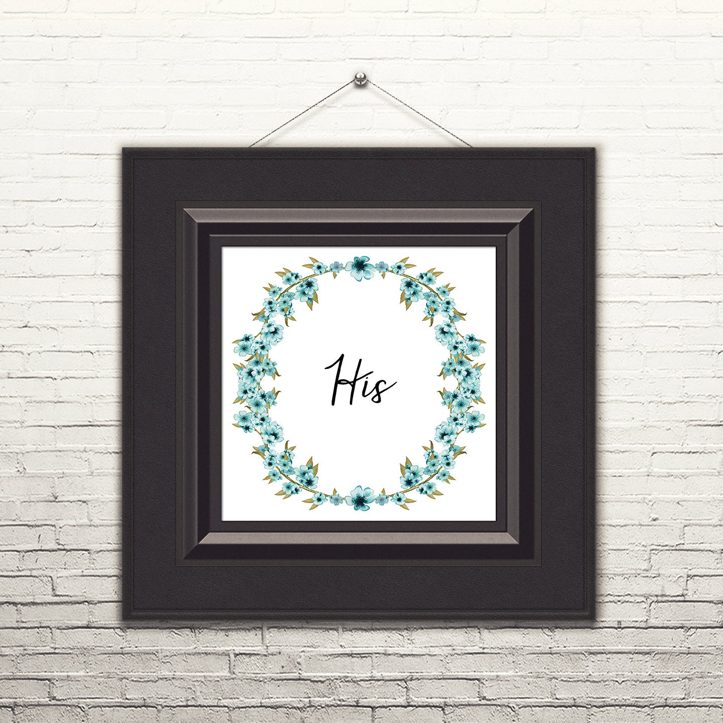 His Hers Wall Art Teal Art Print Set His Hers His and Hers Etsy