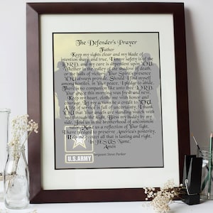 Army Gift, Personalized Military Gift, Personalized Army Print, Army Poster, Soldiers Prayer, Retirement Gift, Army Dad Gift, Army Veteran