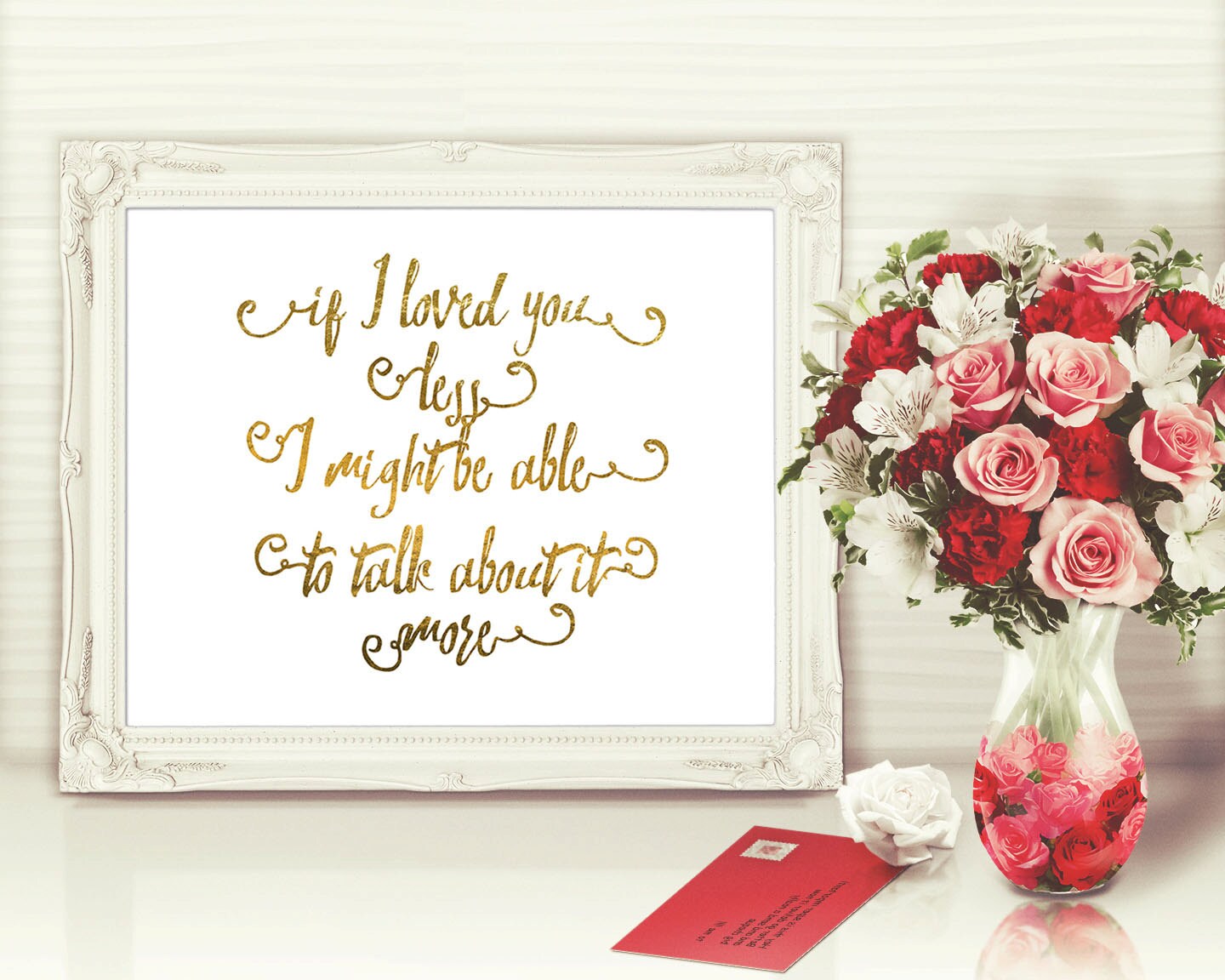 Wall Art Print Literature Digital Printable Instant Download 8x10 11x14 My affection and wishes Jane Austen Unchanged, Typography