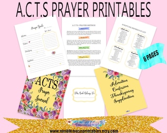 ACTS Prayer Journal Printable, Christian Devotional (PDF Pattern)