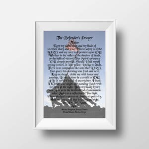 Marine Corps Gift, Personalized Military Gift, Marine Poster, Soldier&#39;s Prayer, Marine Veteran Gift, Marine Corps Iwo Jima Print, USMC Gift