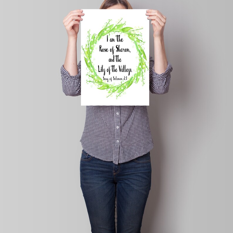Song of Solomon Bible Verse, Lily of the Valley, Floral Scripture Wall