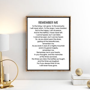 Remember Me Memorial Poem Memorial Art Memorial Poem Print - Etsy