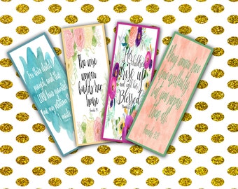Digital Bible Verse Bookmarks, Printable Scripture Bookmarks, Printable Bible Verse Bookmarks, Proverbs 31, Proverbs 14, 1 Samuel 1:27