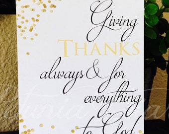 Giving Thanks Always * 10 notecard set * blank * flat * note * faith * scripture