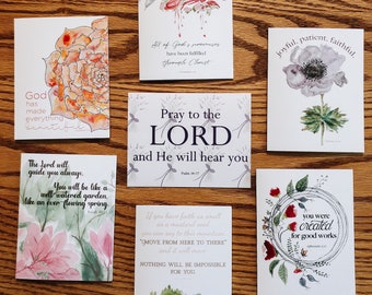Encouragement Card Variety Set//Bible Verse // Encouragement // Blank Folded Notecards Set // Decor // Stationery // Gift Set