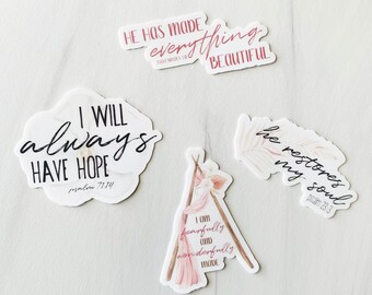 Faith and Scripture Vinyl Sticker Pack * Waterproof