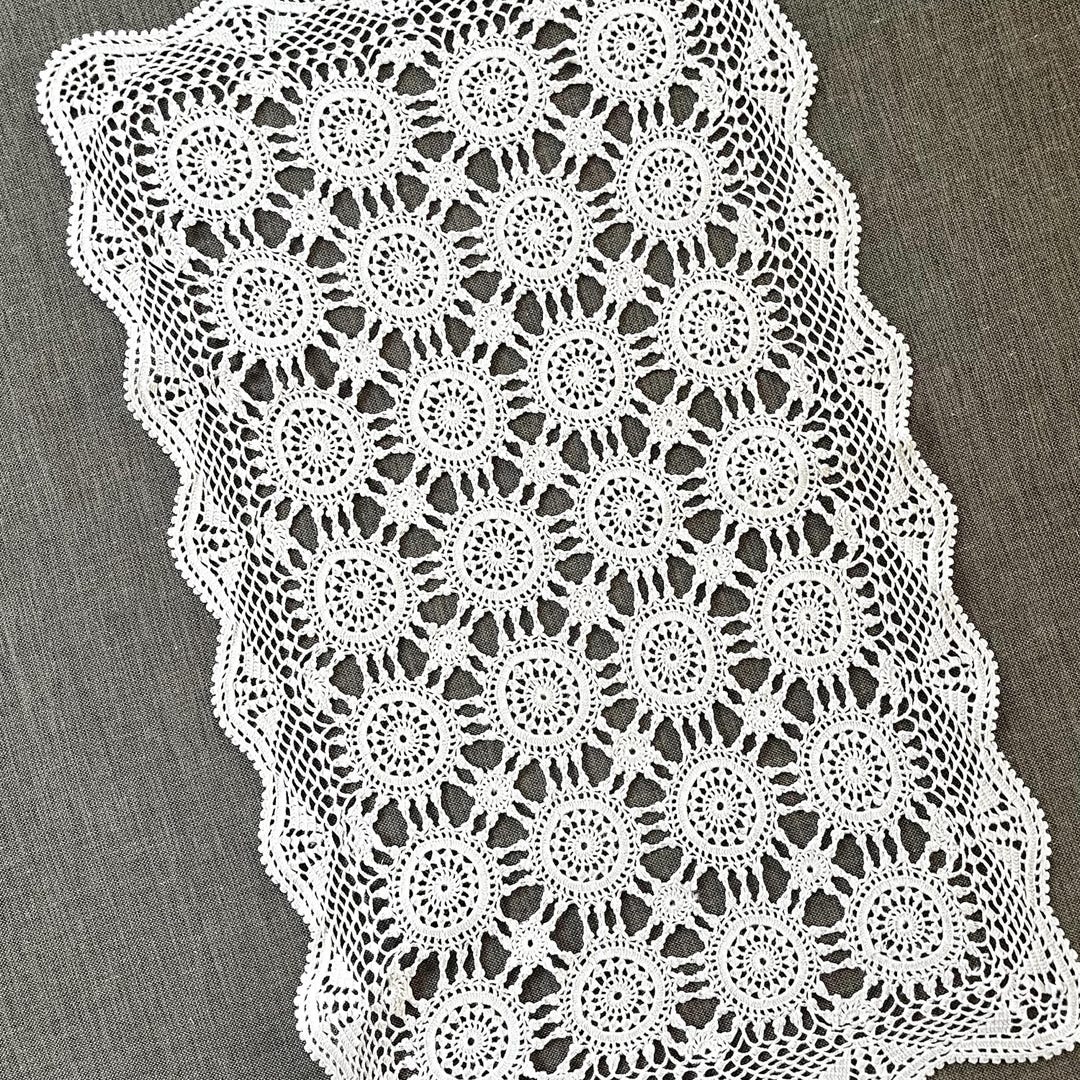Vintage Crochet Doily, Large Antique White Rectangular Cotton Doily - Etsy