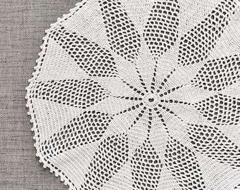 Vintage Crochet Doily, white star pattern doily