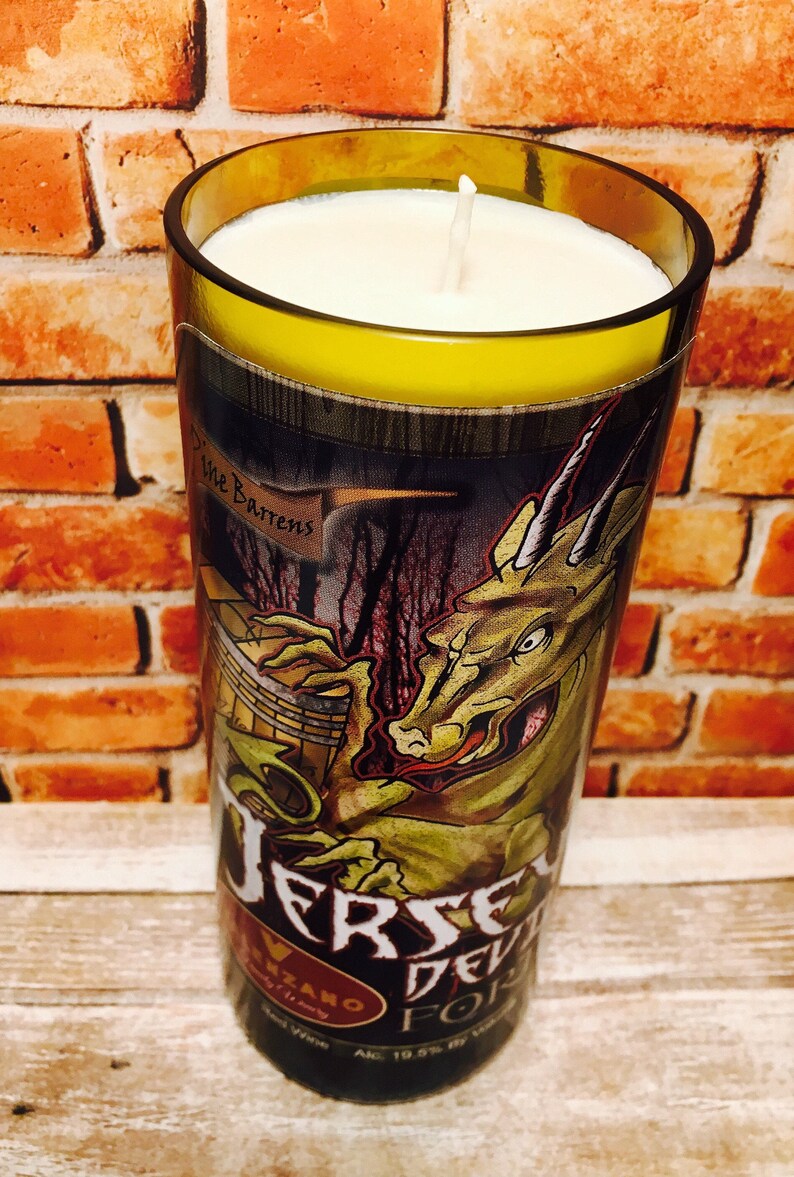 Jersey Devil Wine Bottle Candle/dragon Vase/glass Etsy