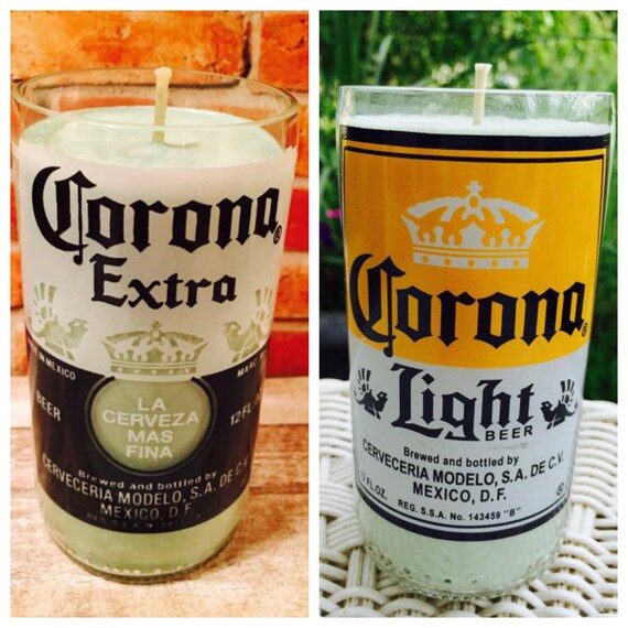 Custom Soy Upcycled Beer Bottle Container Candle-CORONA Extra La Cerveza